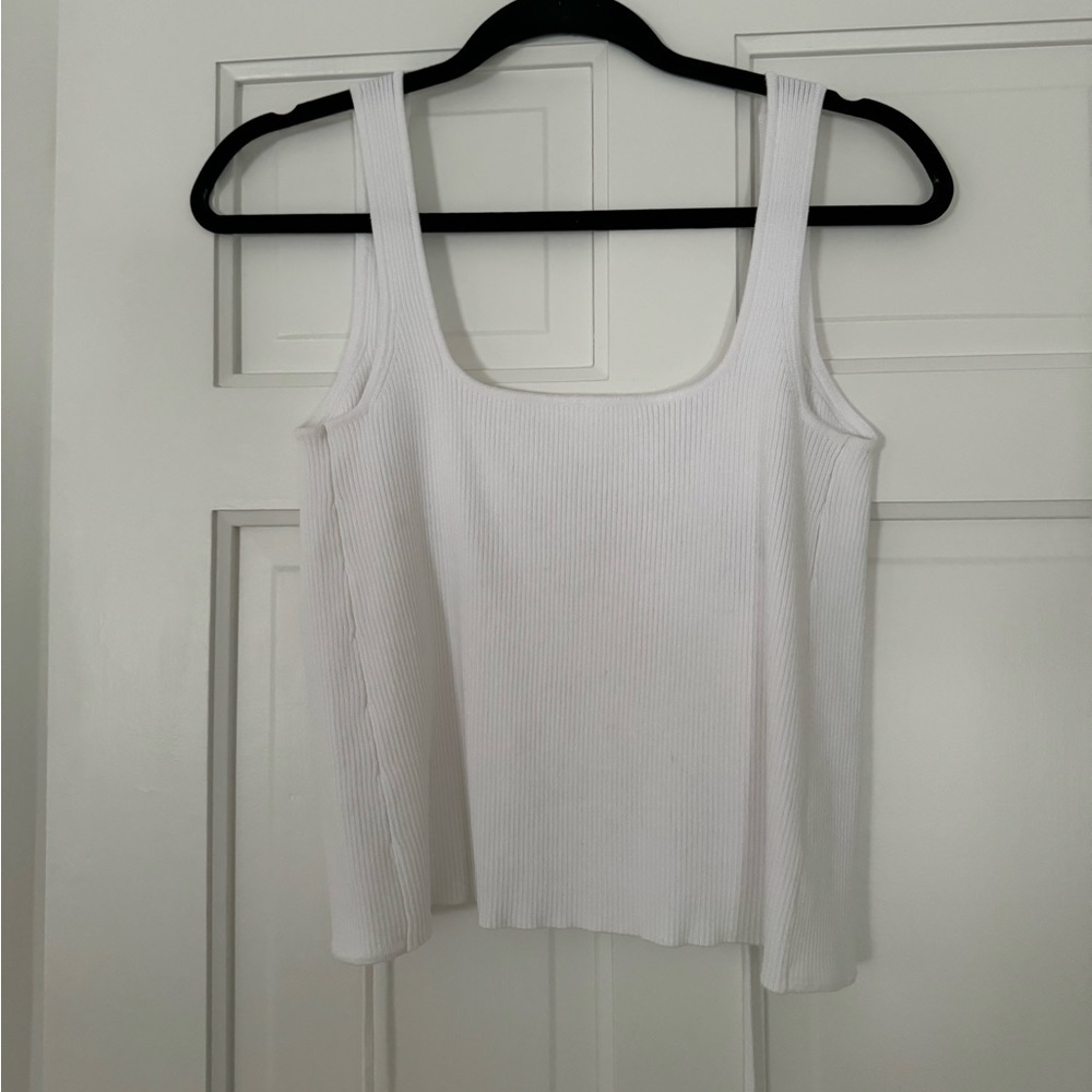 Nordstrom white crop open back tank